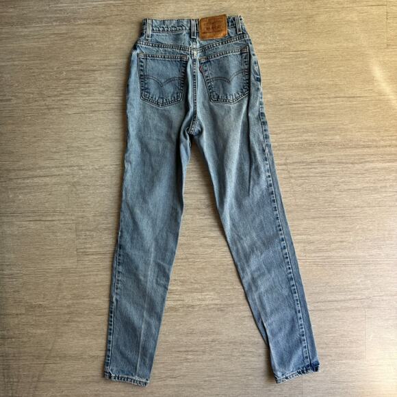 Vintage 90s Levis USA Jeans 512 Womens 3 Long Slim Tapered Blue Denim 23x31 - Picture 1 of 9